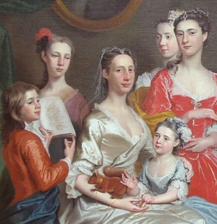 Detail from Joseph Highmore, The Family of Sir Eldred Lancelot Lee, 1736, Wolverhampton Art Gallery